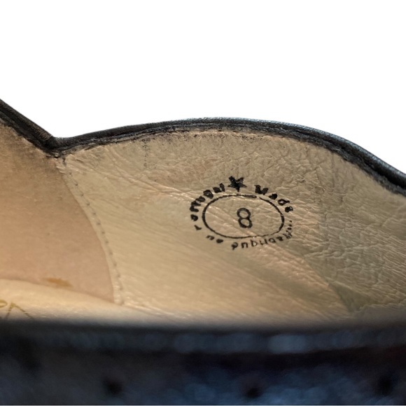 John Fluevog Mansfield Black Brogue Oxford Lace-Up Heels Women’s 8 Vintage 90s - Picture 4 of 10